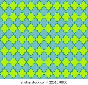 Moroccan Seamless Pattern. Arabic Mubarak Mosaic. Elegant Moroccan Seamless Pattern. 1001 Night Arabesque. Ramadan Kareem Tender Motif. Traditional Muslim Lantern Background. Mosque Window Pattern.