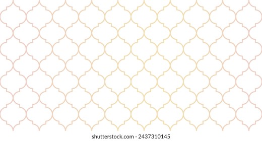 Moroccan Seamless Pattern. Eid Mubarak Muslim Background. Ramadan Kareem Islamic Illustration. Turkish Mosque Window Grid.