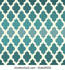 Moroccan Seamless Pattern. The Emerald Tones. Vector.