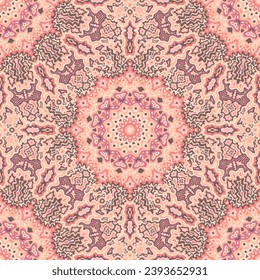 Moroccan seamless pattern ethnic design. Mosaic tile ornament repeat square motif. Portuguese craft backdrop. Creative texture ethnic seamless pattern. Textured high quality closeup.