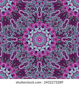 Moroccan seamless pattern ethnic design. Interior tile ornament repeat square motif. Beautiful color textile print. Creative texture patchwork seamless pattern. Palermo packaging folk print.