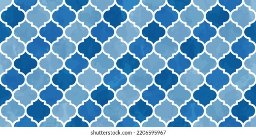 Moroccan Seamless Pattern. Gold Turkish Mosque Window Shape. Arabic Mosaic Golden Background. Eid Mubarak Muslim Ornament. Ramadan Kareem Islamic Illustration