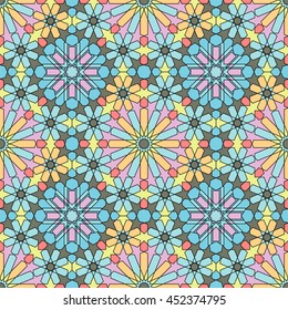 Moroccan seamless pattern. Old tile background.