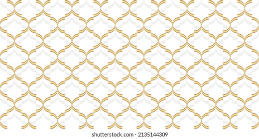 Moroccan Seamless Pattern. Oriental Subtle Ornament. Turkish Mosque Window Shape. Arabic Mosaic Tile Background. Eid Mubarak Muslim Decoration. Ramadan Kareem Islamic Illustration