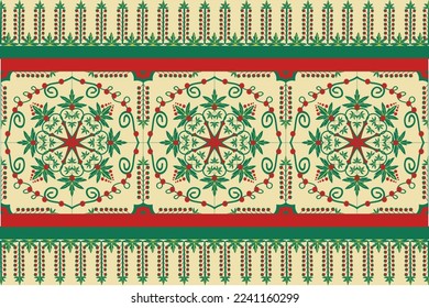 Moroccan seamless pattern traditional islamic design,mosque decorative elements, drawing style with leaves and flowers.  Designed for tile, background, wallpaper, clothing, wrapping, fabric, Batik