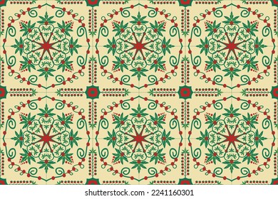 Moroccan seamless pattern traditional islamic design,mosque decorative elements, drawing style with leaves and flowers.  Designed for tile, background, wallpaper, clothing, wrapping, fabric, Batik