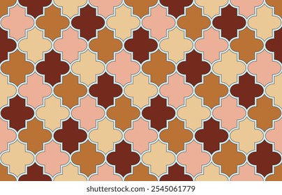 Moroccan Seamless Pattern. Traditional Islamic Lantern Background. Ramadan Kareem Elegant Motif. Mosque Window Design. Arabic Mubarak Mosaic. 1001 Night Arabesque. Tender Moroccan Seamless Pattern.