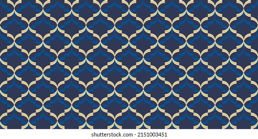 Moroccan Seamless Pattern. Turkish Mosque Window Shape. Arabic Mosaic Watercolor Ornament Background. Eid Mubarak Muslim Decoration. Ramadan Kareem Islamic Illustration