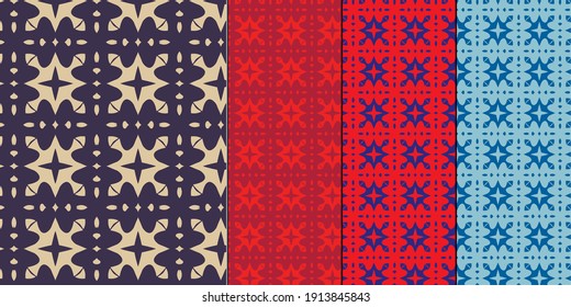 Moroccan Seamless pattern in vector format, two-color, can be used as a print for textiles