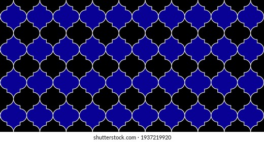 Textura marroquí sin foco Ramadan Kareem Fondo musulmán. Decoración del Islam de Eid Mubarak. Patrón de mosaico sin foco marroquí. Forma de la ventana de la mezquita iraní. Tradicional Motif de la Mezquita Dorada de Ramadán.