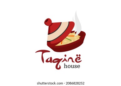 Moroccan steam food (Tagine). Logo for Restaurant.