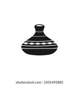 Moroccan steam food tajine icon in flat style for cooking apps and web