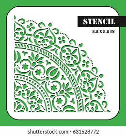 Esténcil marroquí. La plantilla se puede utilizar como repetida para crear círculos medios o completos. Patrón adecuado para corte láser.