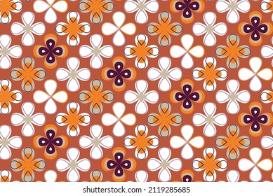 Moroccan Style Elegant Geometric Tile Florals Abstract Seamless Creative Pattern Minimal Concept Perfect Trendy Color Combinations Compatible for Allover Print Amber Brown 