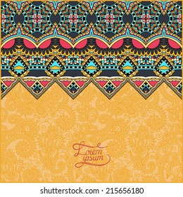 moroccan template with place for your text, you can be used for invitation card, postcard, web design, decoration for bag, clothes, fabric design, book cover, vector illustration