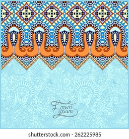 moroccan template with place for your text, you can be used for invitation card, postcard, web design, decoration for bag, clothes, fabric design, book cover in blue color