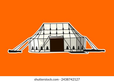 Moroccan tent sticker. Traditional tent. Removable background. Vector stock