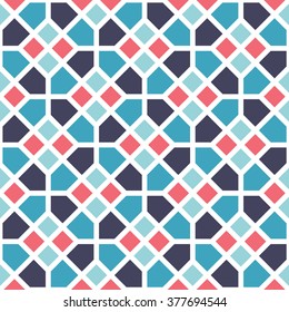 Moroccan tile pattern background. Editable vector seamless pattern repeat.