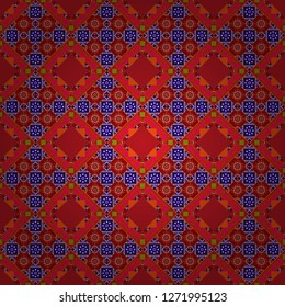 Moroccan, Turkish, Indian modern floor tiles in brown, orange and red colors. Seamless vector background pattern.