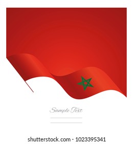 Morocco abstract wave flag ribbon vector background