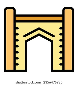 Morocco arch icon outline vector. Africa travel. Landmark modern color flat