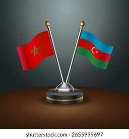 Tabela de Marrocos e Azerbaijão sinaliza relação com plano de fundo gradiente. Ilustração de vetor