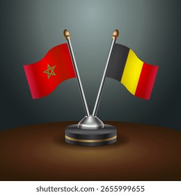 Tabela de Marrocos e Bélgica sinaliza relação com fundo de gradiente. Ilustração de vetor