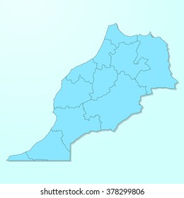 Morocco blue map on degraded background vector