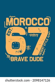 morocco brave dude,t-shirt design fashion vector