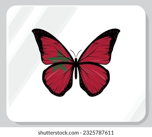 Morocco Butterfly Flag Pride Icon
