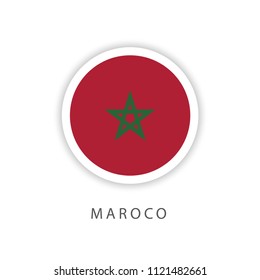 Morocco Button Flag Vector Template Design Illustrator