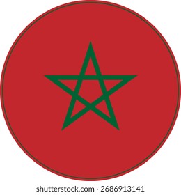 Morocco Circle Flag, Morocco Flag Icon