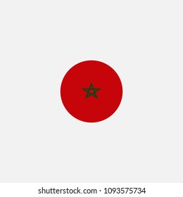 Morocco Circle Flag Vector Illustration