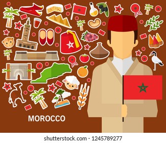 Morocco concept background .Flat icons