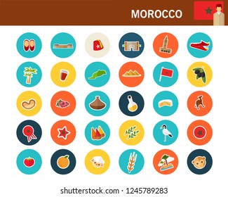 Morocco concept flat icons