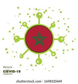 Morocco Coronavius Flag Awareness Background. Stay home, Stay Healthy. Take care of your own health. Pray for Country