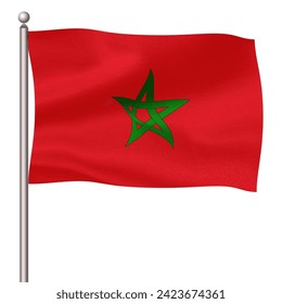 Morocco Country Flag Pole Icon