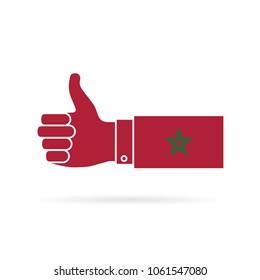 Morocco country flag thumbs up vector icon