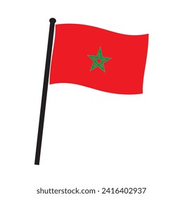 Diseño de símbolo de la ilustración de la bandera de Marruecos