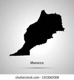 Morocco country map, simple black silhouette
