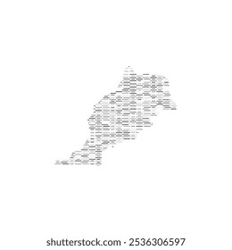 Mapa de país de Marruecos Diseño de ilustración de icono de Vector fronterizo tecnológico
