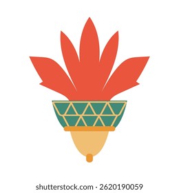 Morocco culture symbol in flat design.Traditional ornamental element decor. Vector illustration isolated.