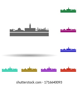 Morocco detailed skyline multi color icon. Simple glyph, flat vector of cities icons for ui and ux, website or mobile application