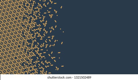 Morocco disintegration template based on geometric islamic mosaic design. Tile repeating vector border. Abstract background.