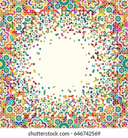 Morocco Disintegration Template. Islamic Mosaic Design. Abstract Background.