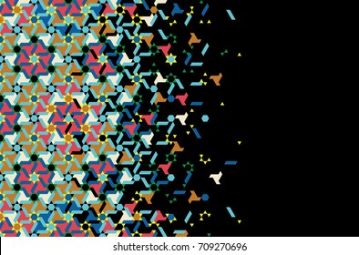 Morocco Disintegration Template. Islamic Mosaic Design. Abstract Background business card, invitation.