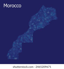 morocco dotted map with blue bg