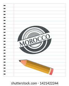 Morocco draw (pencil strokes). Vector Illustration. Detailed.