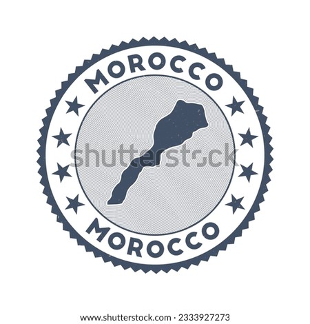 Morocco emblem. Country round stamp with shape of Morocco, isolines and round text. Astonishing badge. Classy vector illustration. Stock photo © 