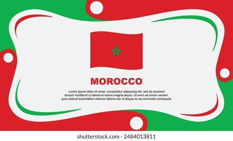 Morocco Flag Abstract Background Flat Design Template. Morocco Independence Day Banner Wallpaper Vector Illustration. Morocco Independence Day